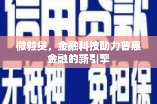磐安微粒贷，金融科技助力普惠金融的新引擎