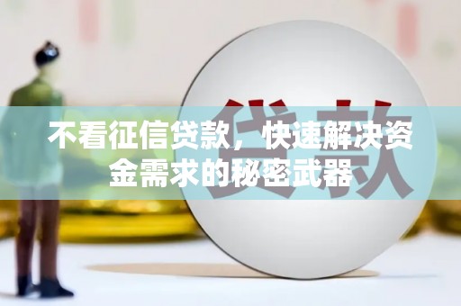 磐安不看征信贷款，快速解决资金需求的秘密武器