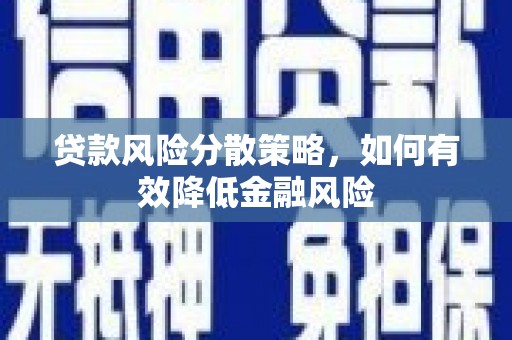 磐安贷款风险分散策略，如何有效降低金融风险