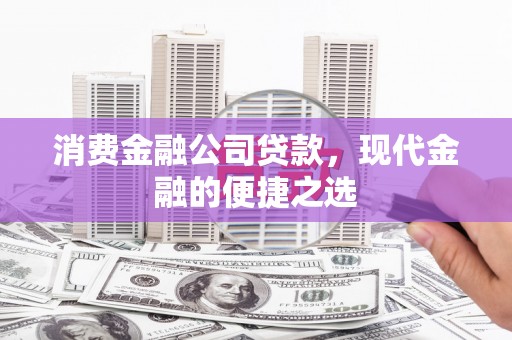 磐安消费金融公司贷款，现代金融的便捷之选