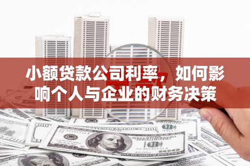 磐安小额贷款公司利率，如何影响个人与企业的财务决策