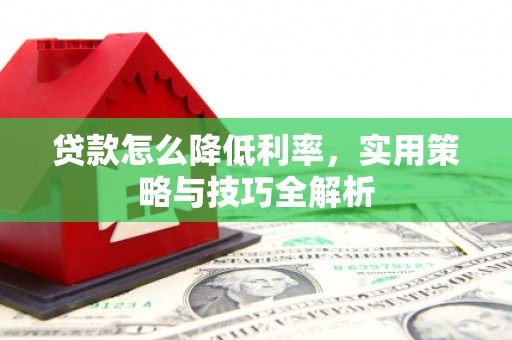 磐安贷款怎么降低利率，实用策略与技巧全解析