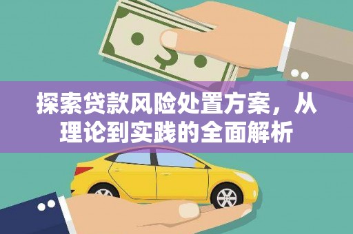 磐安探索贷款风险处置方案，从理论到实践的全面解析