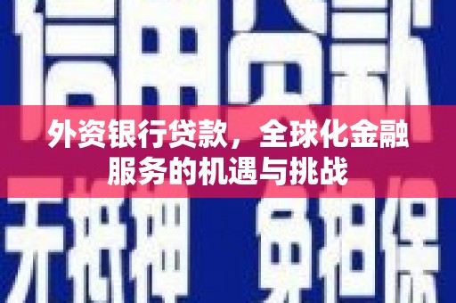 磐安外资银行贷款，全球化金融服务的机遇与挑战